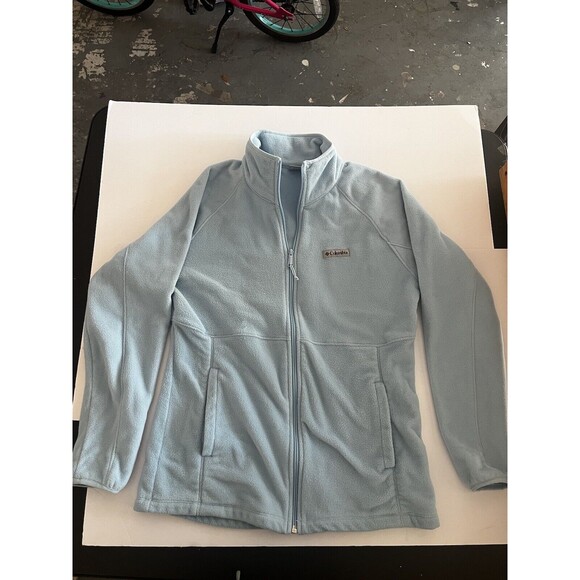 Columbia Jacket Womens M Blue Full Zip Fleece Zip Pockets Sweater Ladies‎ - Picture 1 of 7